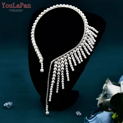 YouLaPan Bridal Pearl Necklace Wedding Party Dress Jewelry Accessories Elegant Bead Neck Chain Necklace for Bride HN04