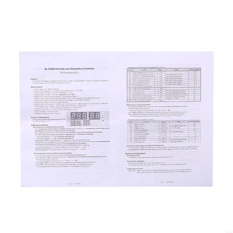 920L Upgraded Egg Incubator Controller Thermostat Hygrostat Full Automatic Control with Temperature Humidity  Probe