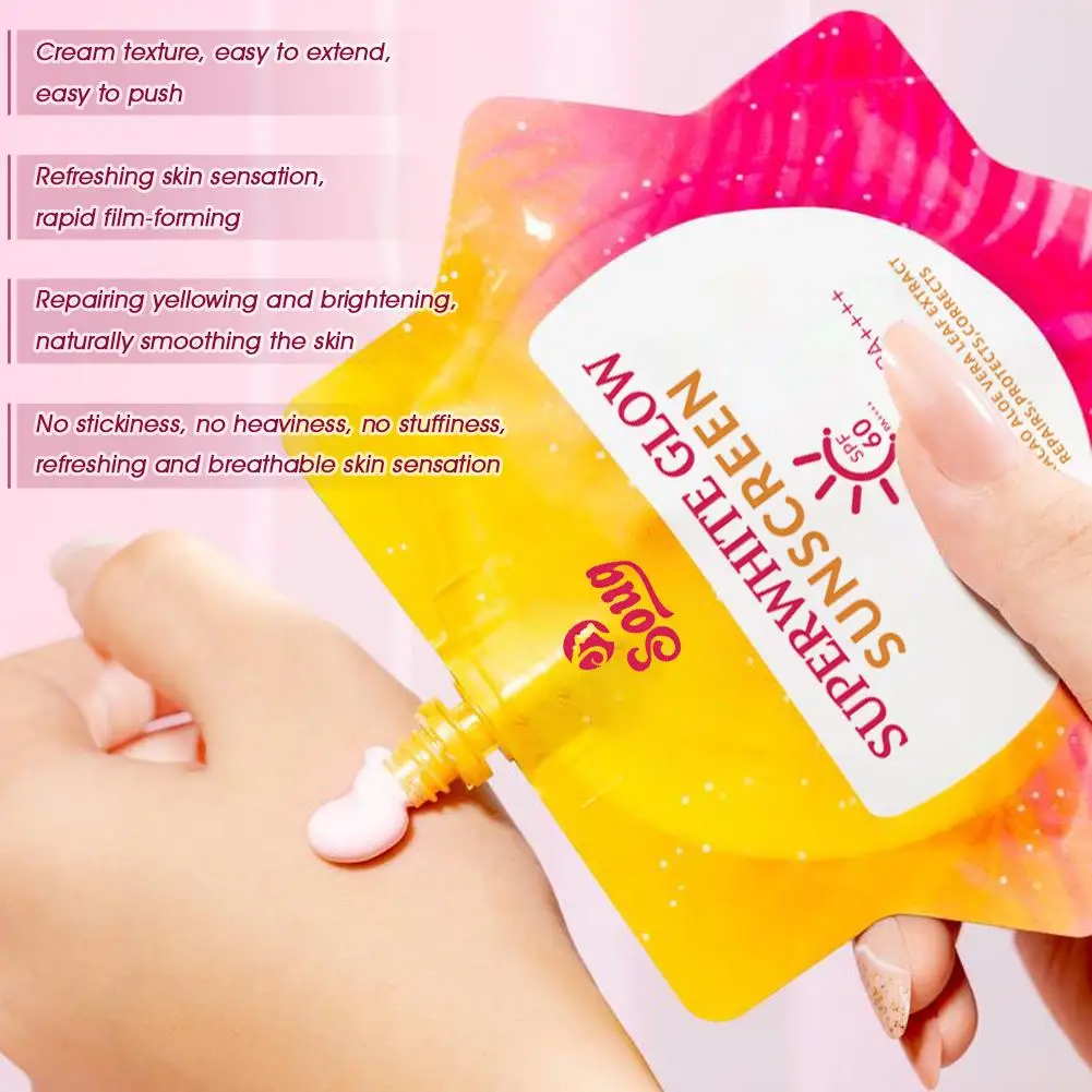 1/3/5Pcs Sunscreen Cream Mild Non-irritating High Protection Oil Control Moisturize Calm Skin Anti-sunburn Skin Care SPF 60+