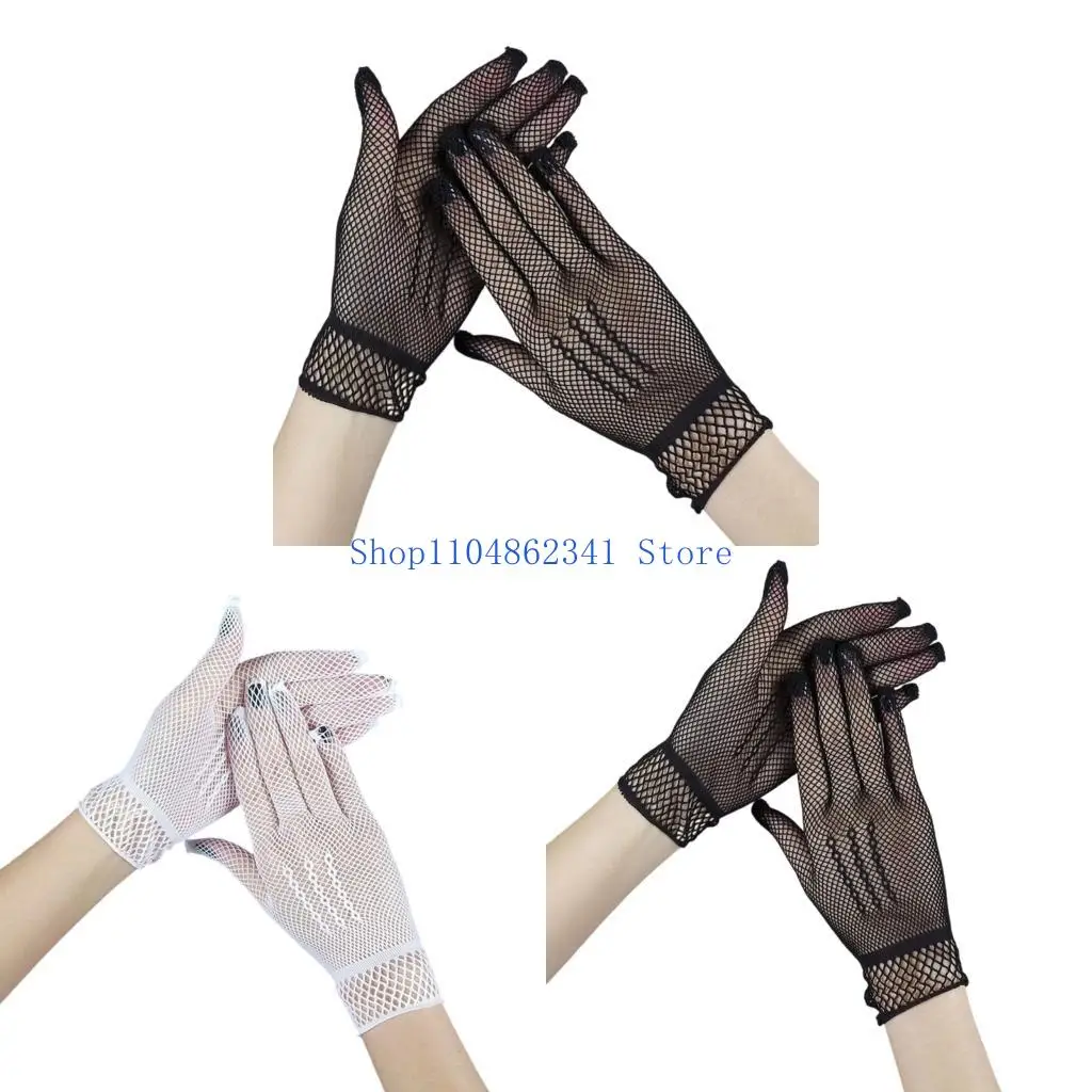 5asd Lace Evening Party Gloves Stretchy Gloves for Wedding Ceremony Breathable Outdoor Event Handwear Party Accessory