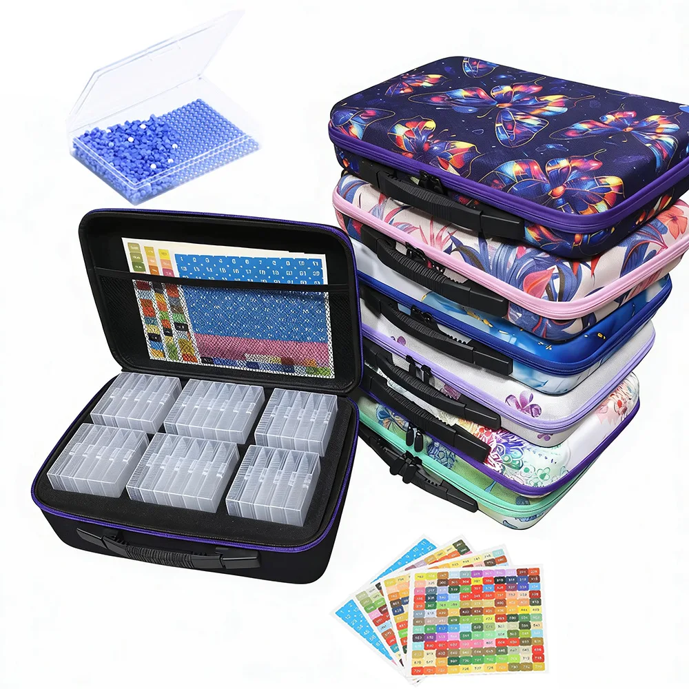 

32/64 Grids Diamond Painting Storage Trays Organizer, 2-in-1 with Lids Diamond Painting Accessories Containers Case Box