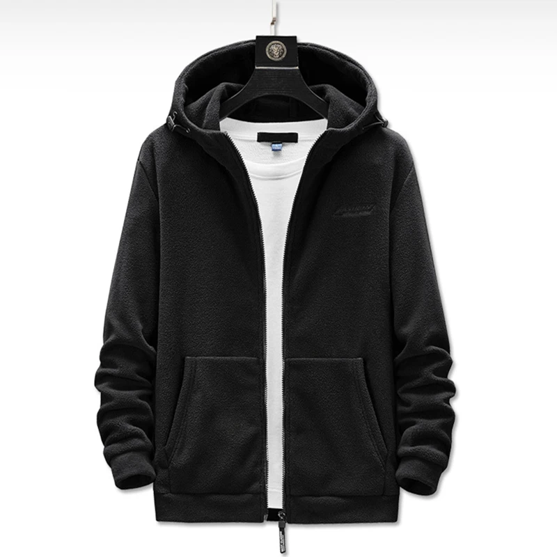 الخريف والشتاء حجم كبير الرجال سترة مقنعين عادية 9XL 8XL 7XL 6XL موضة جديدة الصوف جيب سستة سترة دافئة هوديي. #4