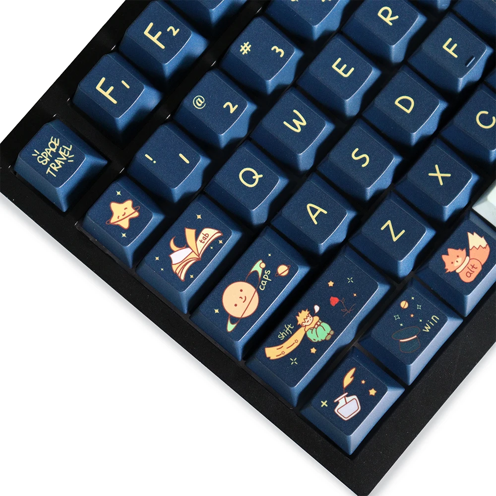 أغطية مفاتيح من Little Prince Cherry مادة PBT خمسة جوانب صبغ فرعية 129 مفتاحًا غطاء مفاتيح للوحة المفاتيح الميكانيكية 87/104/108 Mx