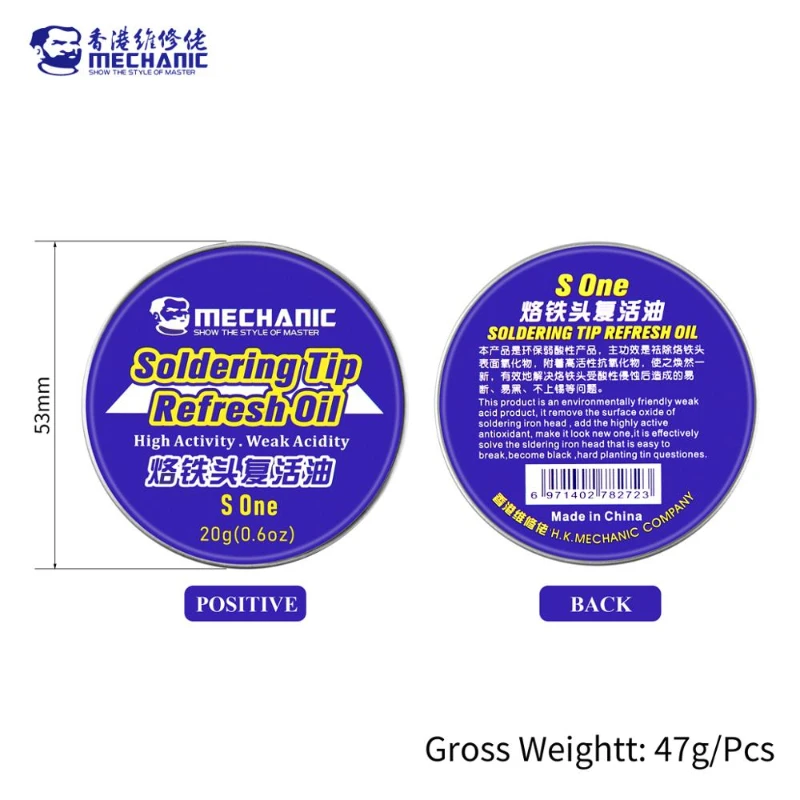 MECHANIC S One Electrical Solder Iron Tip Refresher Clean Paste Soldering Flux Cream for Oxide Tips Head Resurrection Repair