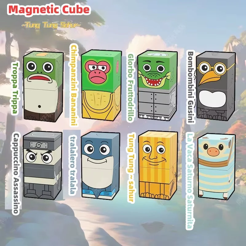 Klocki magnetyczne z postaciami AI, klocki do składania postaci, klocki do budowania postaci, gra planszowa