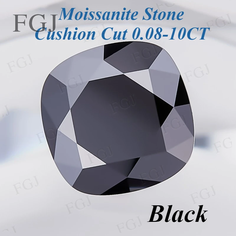 

0.08-10CT Moissanite Diamond Cushion Cut Black VVS1 With GRA Loose Stone Beads DIY For Women Rings/Necklace Jewelry Making Gifts