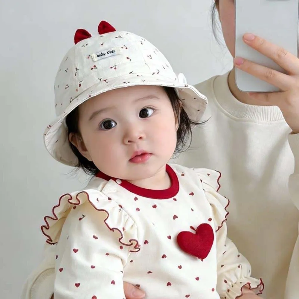 

Cute Breathable Children Fisherman Hat Printed Cartoon Ear Kids Sunshade Bucket Cap Soft Comfortable Folding Baby Sun Hat Summer