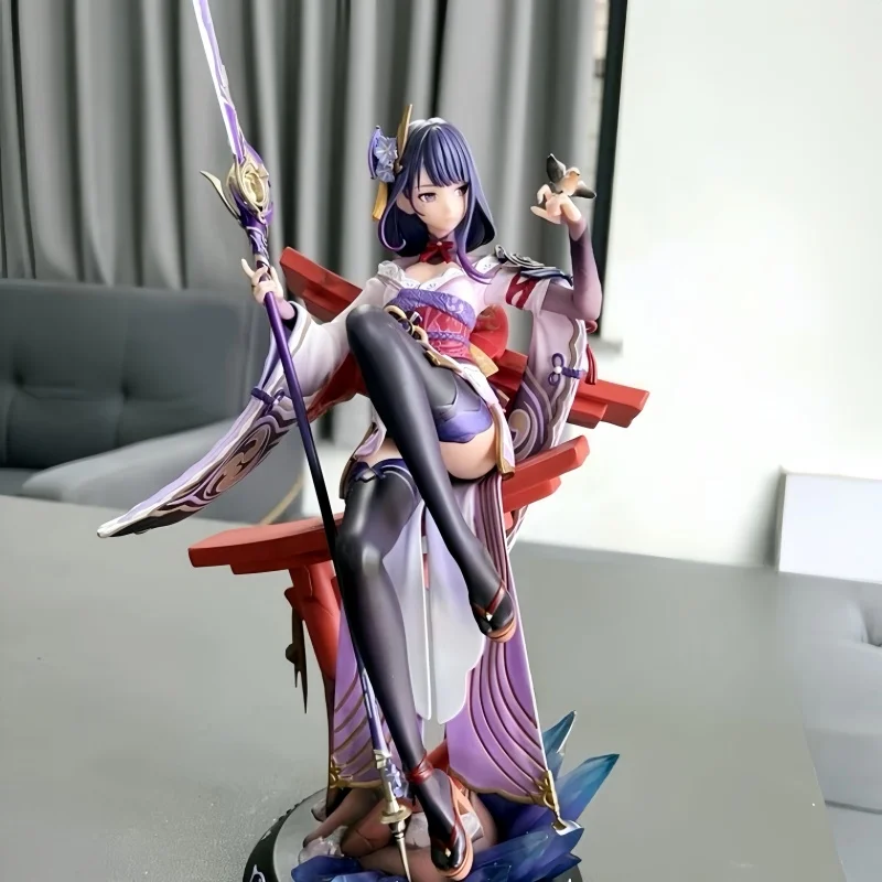 New Hot Genshin Impact Figure Raiden Shogun Figures Sexy Girl Beelzebul Figurine Pvc Sitting Posture Collection Statue Toys Gift