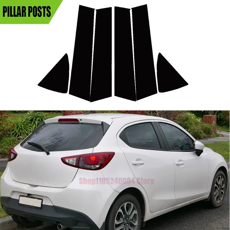 

Fit For Toyota Vitz Yaris Hatchback XP130 14-2019 Glossy Black Window Sticker Pillar Posts Decal Cover Door Trim Car Accessories