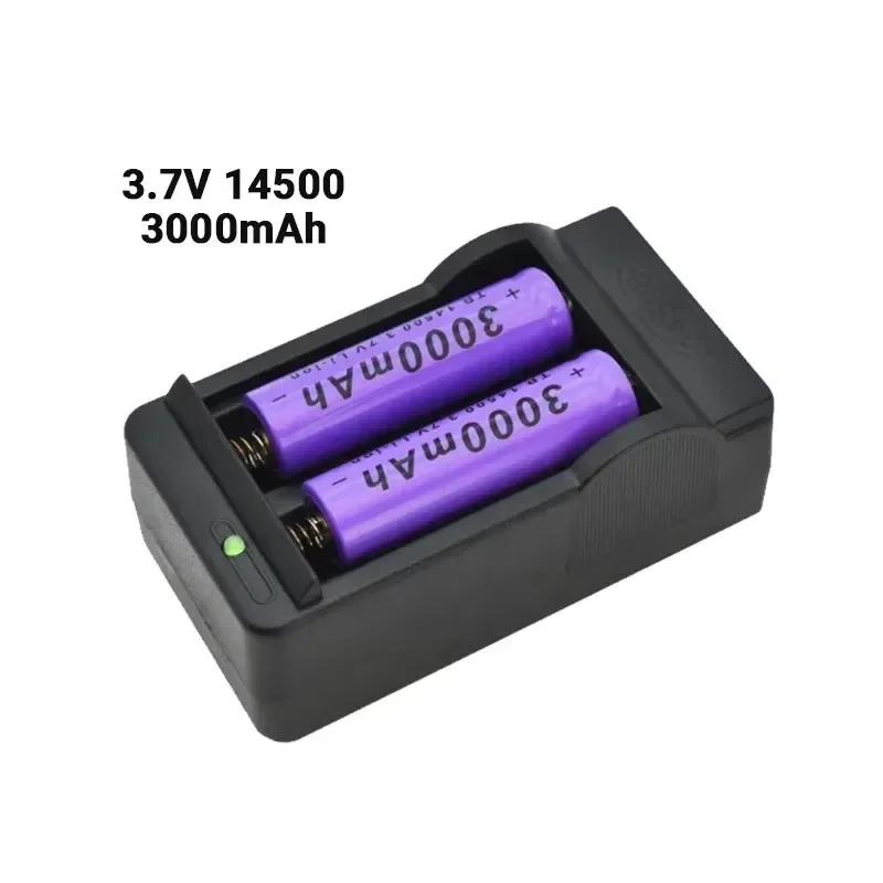 14500 lithium battery 2024 100% The latest  3.7V 3000mAh rechargeable battery for LED flashlight toy+charger