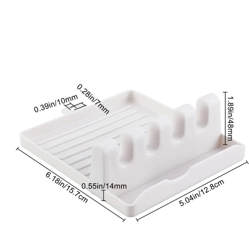 البلاستيك 4 فتحات فرشاة الطلاء بقية حامل عرض موقف تجهيزات المطابخ تخزين ملعقة أصحاب متعددة الوظائف عدم الانزلاق #5