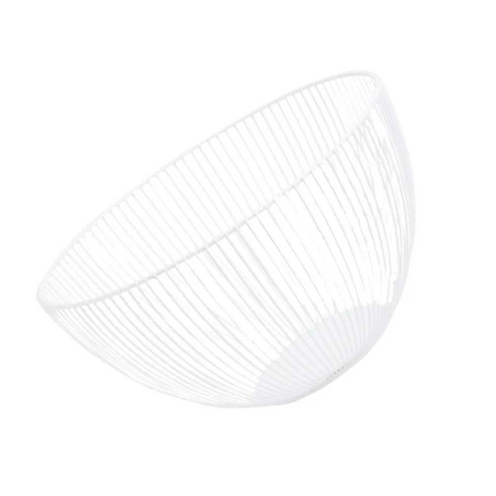 

1Pcs Iron Fruit and Vegetable Drain Basket Kitchen Storage Multi Purpose Household Snack Food Holder White