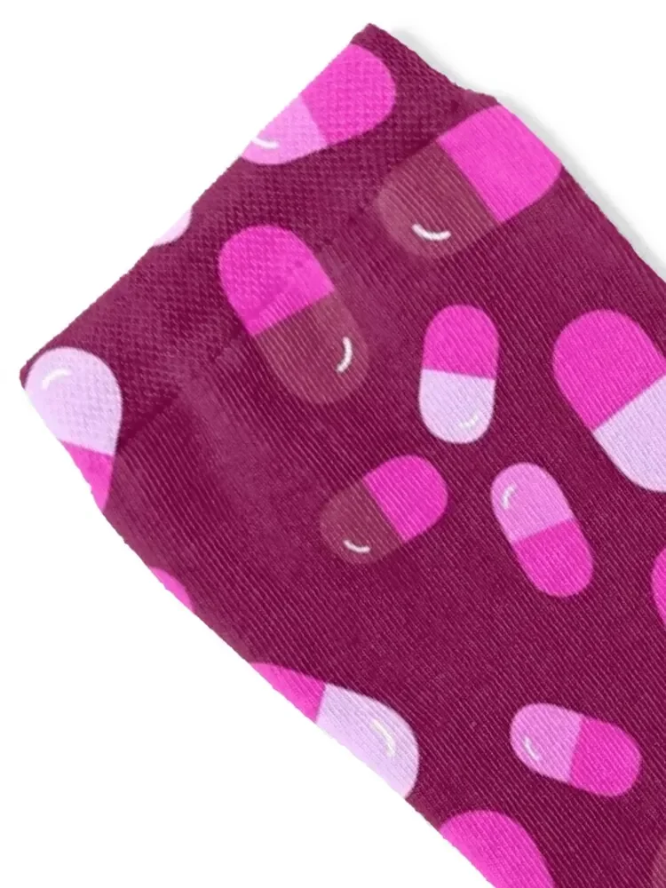 Pharmacy Technician Dark Pink Pattern Socks halloween hockey bright garter Women Socks Men's