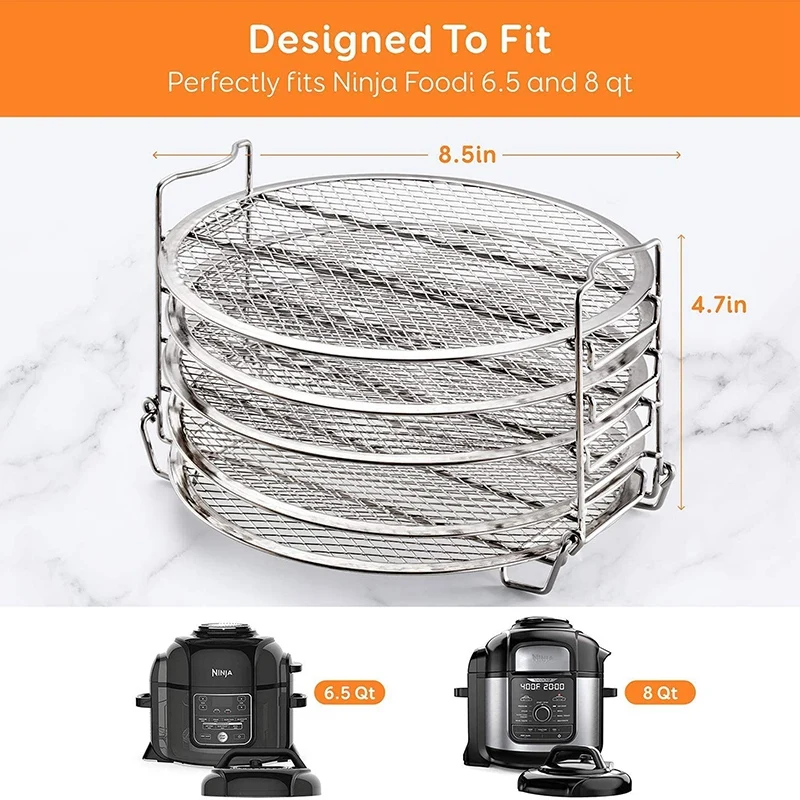 

Dehydrator Rack Stainless Steel Stand Accessories Compatible with for Ninja Foodi Pressure Cooker and Air Fryer 6.5 TQ