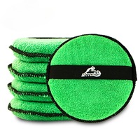 5Piece Microfiber Car Wax Applicator Pad Belt Design for Easy Control to Apply Wax and Polish Foam Sponge 5inch