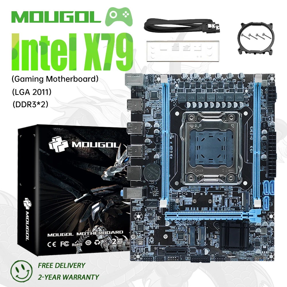 

Материнская плата MOUGOL X79 LGA2011, материнская плата M.2 NVME SATA 2,0, поддерживает двухканальный DDR3 ECC RAM USB3.0 Intel Xeon E5 V1 & v2 CPU