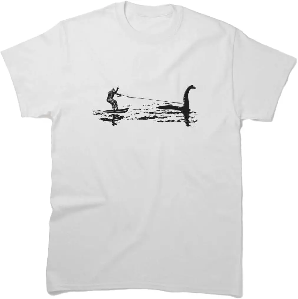 Bigfoot Tee Waterskiing Sleeve Behind Holiday Nessie Birthday Tees Cotton Luxury brand vintage oversized