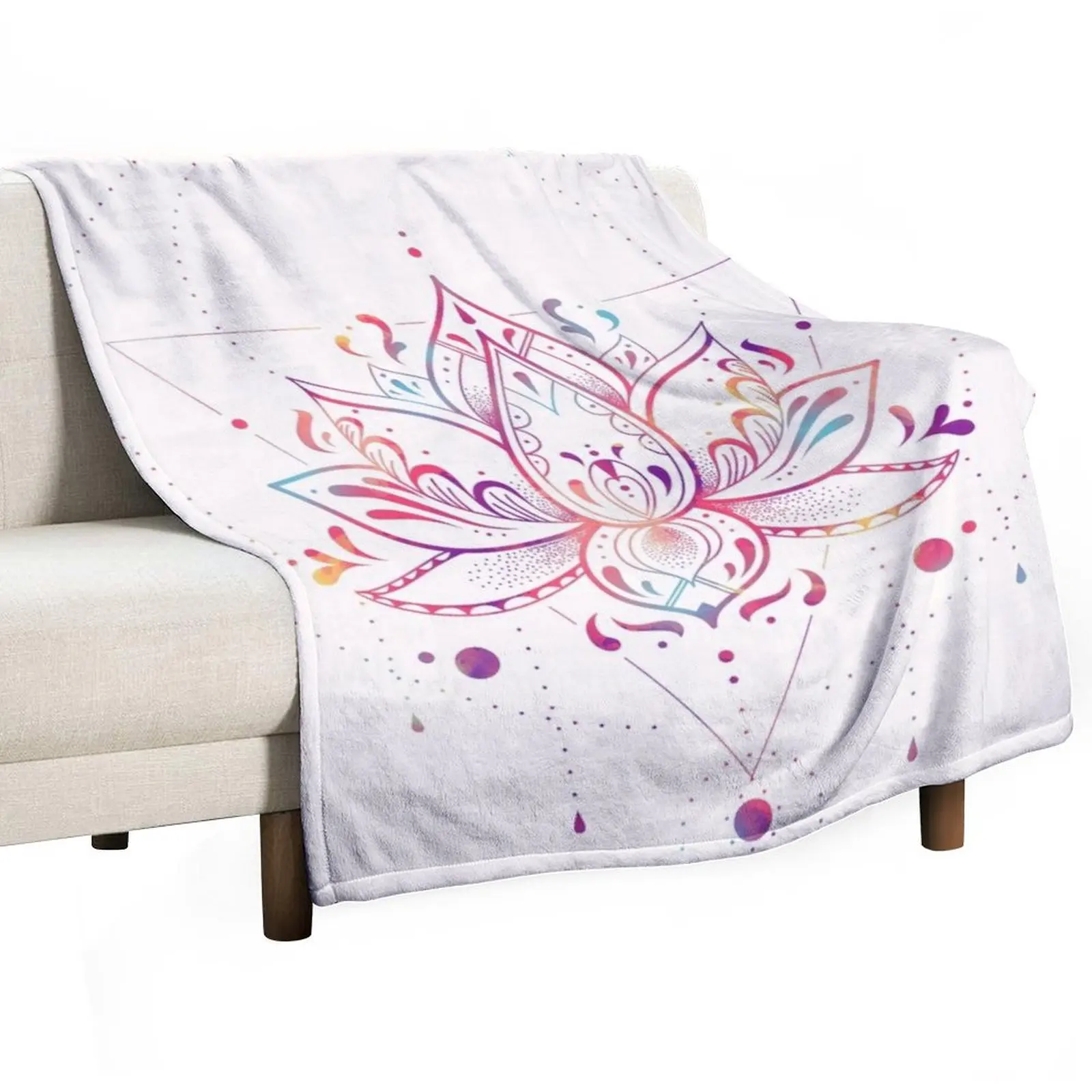 Lotus Prism Throw Blanket Custom Personalized Gift Flannels Blankets