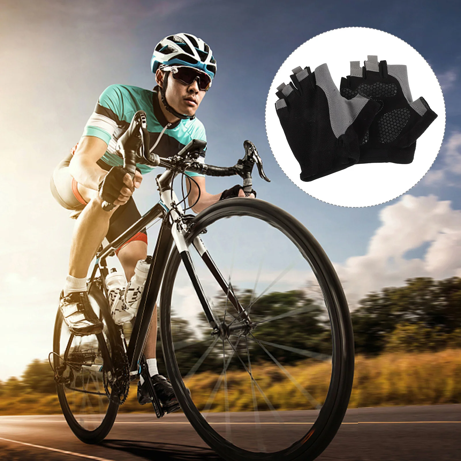 

1Pair Wear-Resistant Breathable Half-Finger Cycling Gloves Anti-Slip Outdoor Sports Gloves for Fitness Training Lifting and