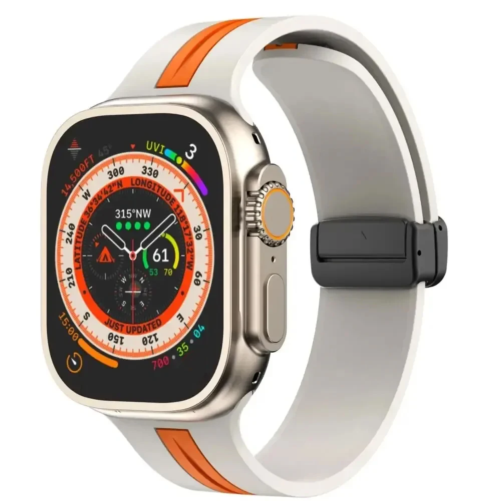 Silikonarmband für Apple Watch Ultra 4 3, 49 mm, 46 mm, 44 mm, 45 mm, 42 mm, 40 mm, Armband für iWatch, Serie 12, 11, 10, 9, 8, 7, 6, 5, SE. – Detail 3