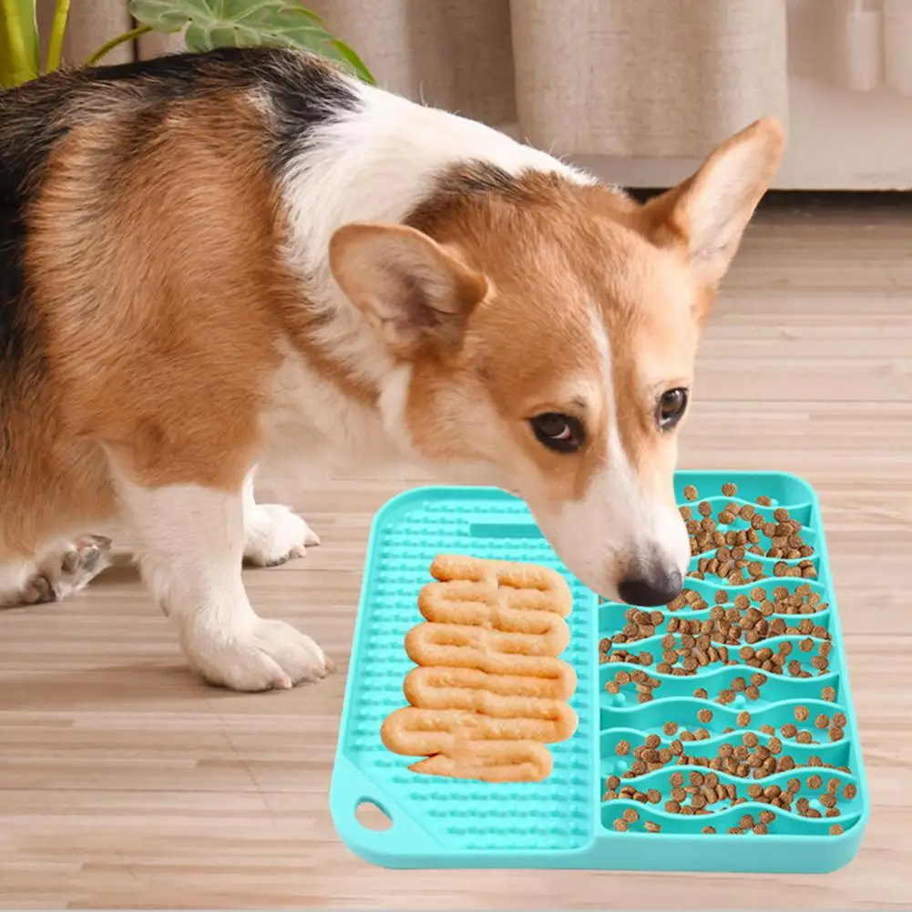 

Pet Food Mat Eco-friendly Relieve Anxiety Easy to Clean Dog Cat Silicone Licking Pad Home Use