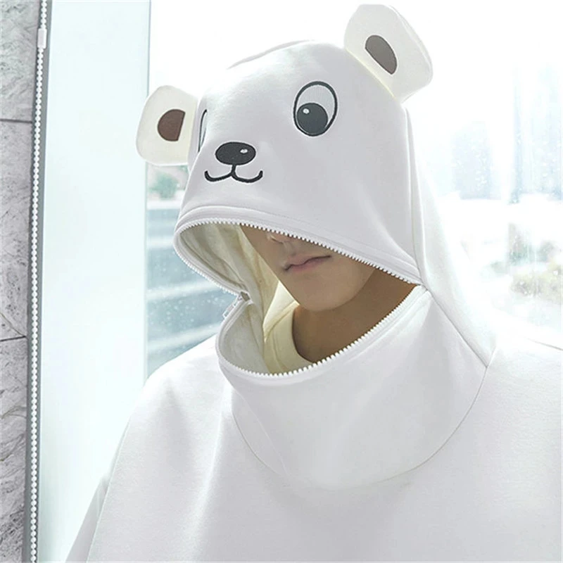 Felpa con cappuccio Teddy Bear felpa con cappuccio da donna tuta spessa in peluche Cute Vintage Harajuku coppia abbigliamento felpe con cappuccio orso oversize pullover