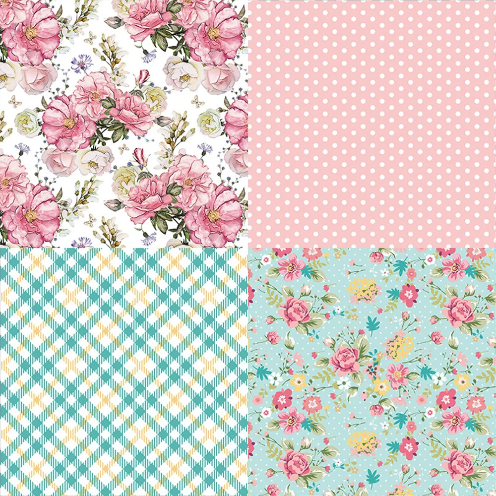 6-Inch Single Sided Pattern Paper 12 Sheets Flower Background Paper Decorative Paper