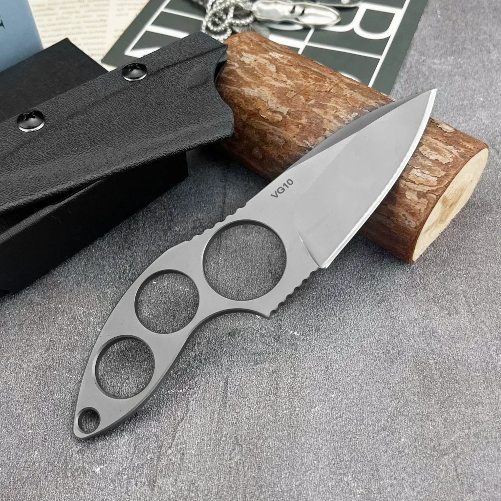 

Portable Straight Knife 440C Handle/Blade Portable Multi-functional Outdoor Tools Wilderness Survival Hunting and Self-defense