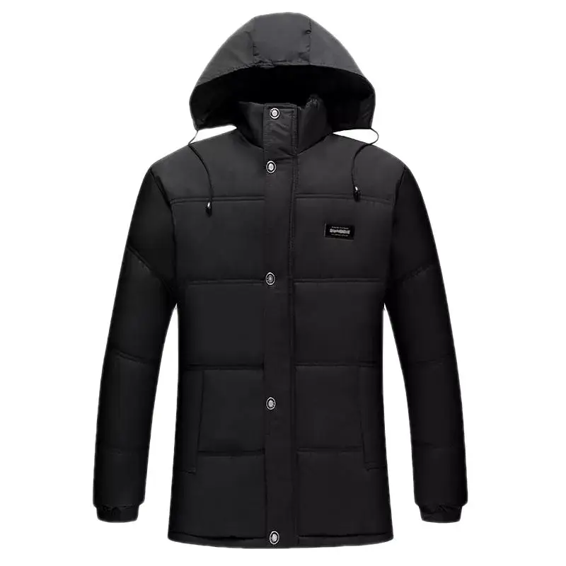 

Nice Middle-aged Men's Warm Windproof Plus Long Parka High Quality Men's New Winter Down Coat Men's Cotton Thickened Jacket Hood