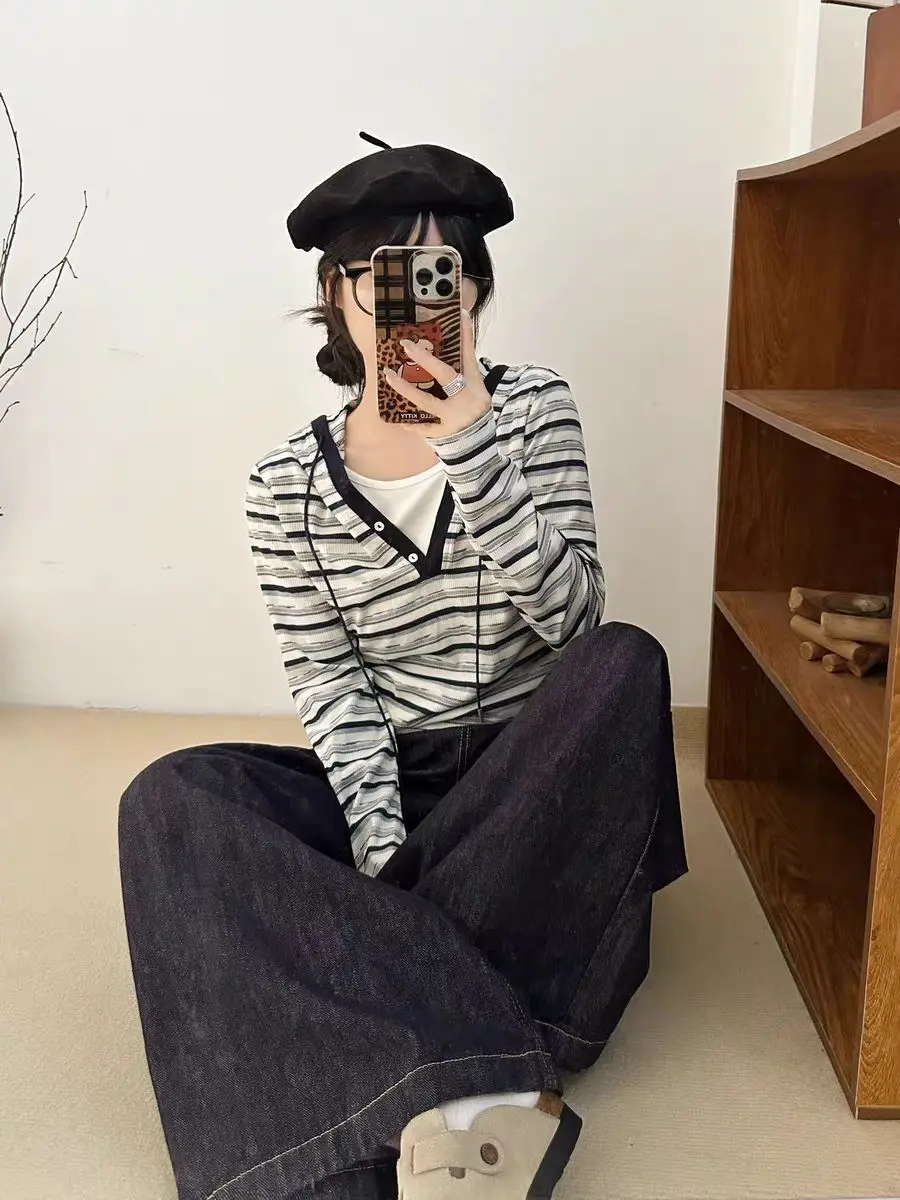 هودي نسائي طويل الأكمام بقصة ضيقة، قميص أساسي للربيع، إصدار جديد، مريح وقابل للتنفس للارتداء اليومي