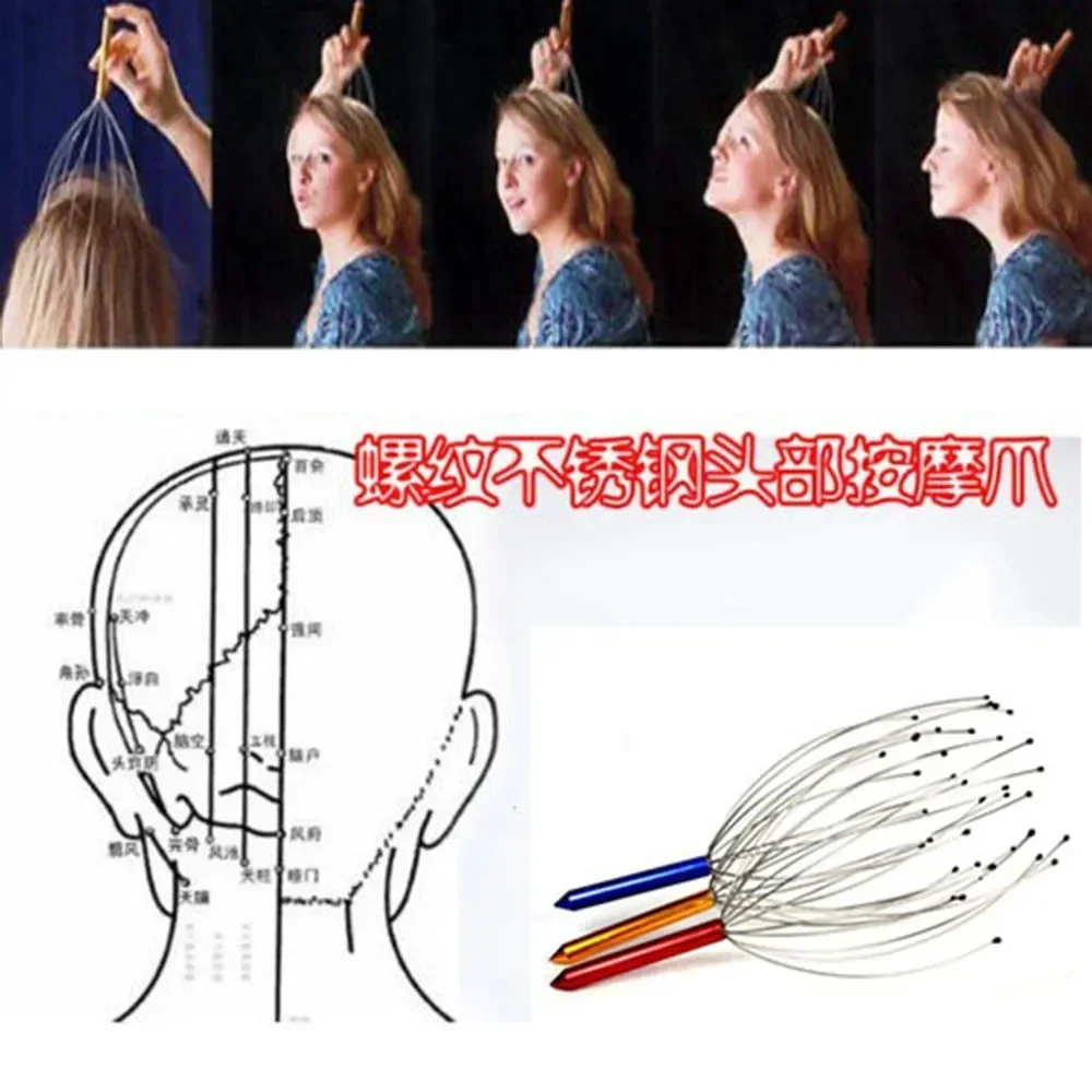 2026Head Massager Scalp Handheld Head Massager Scratcher Scalp Massager Reliever Neck Stress And Head Physician Steel Ball Tools