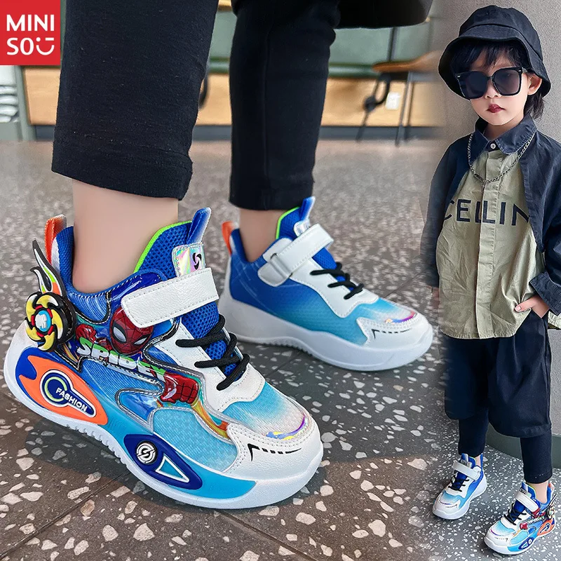 Miniso 2025 garçons Spider-Man baskets automne nouveau, mode anti-dérapant Durable enfants chaussures de course