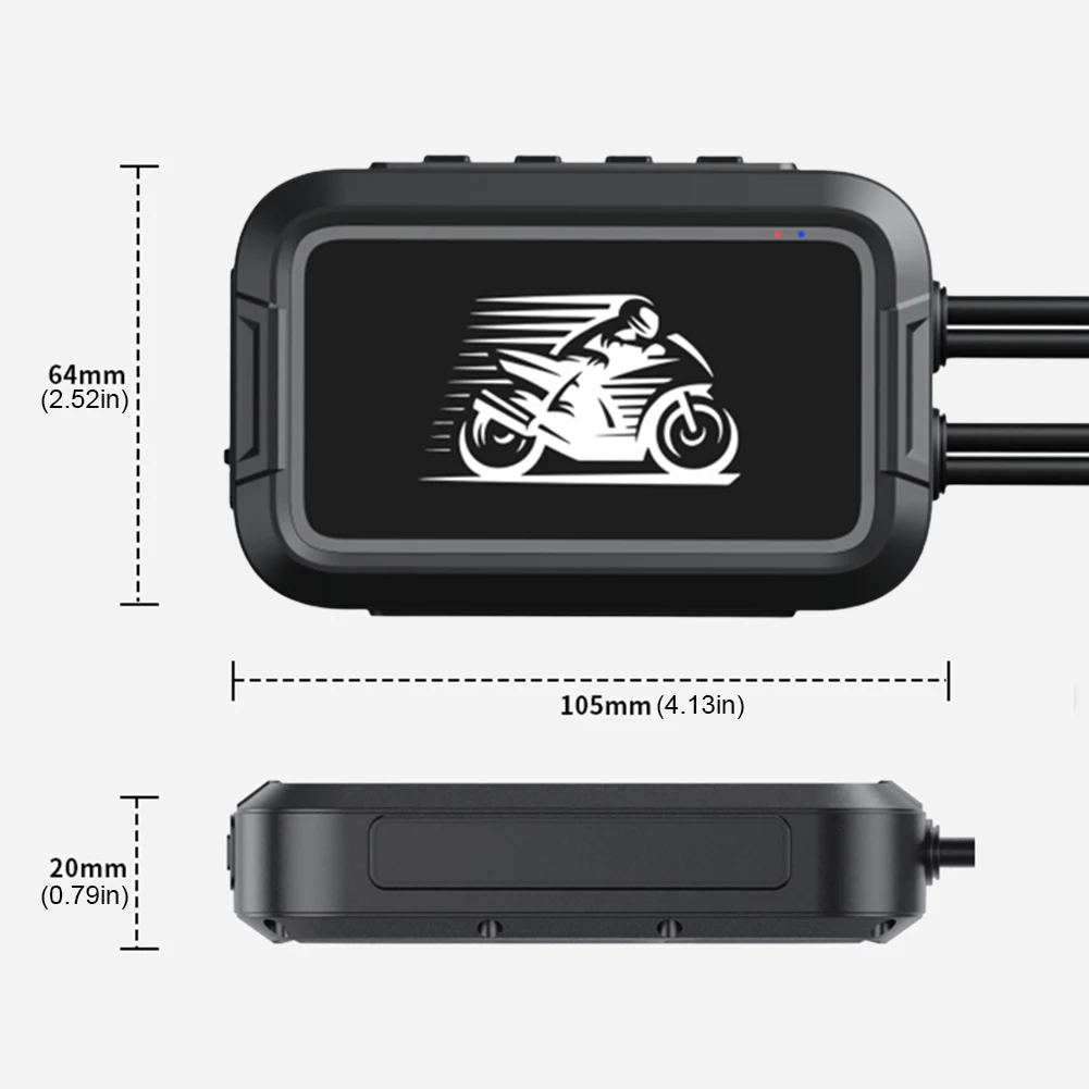 كاميرا فيديو للدراجات النارية ، شاشة وقوف السيارات ، رؤية أمامية وخلفية ، عدسة مزدوجة ، كاميرا لوحة العدادات ، تسجيل الحلقة ، زاوية رؤية WiFi ، GPS ، HD: