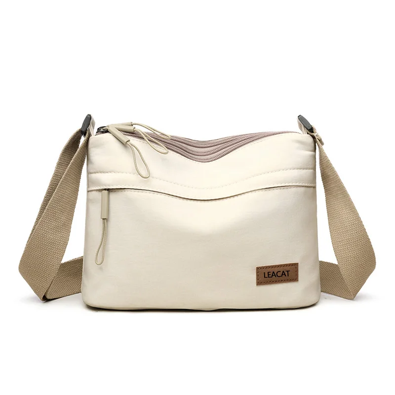 

Simple solid color nylon cloth bag for women multifunctional casual waterproof portable fashionable single shoulder crossbody ba