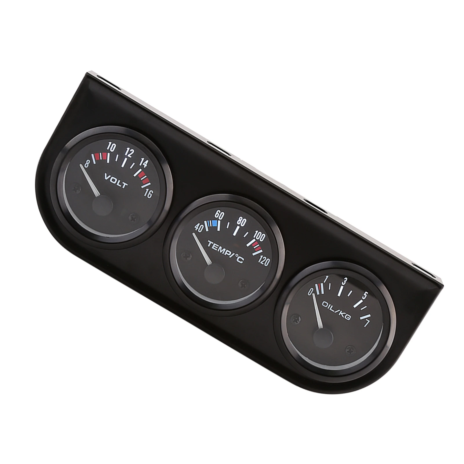 Oil Pressure Meter Car Gauge 52mm Triple Gauges 3 in 1 Voltmeter Water Temp Gauge Oil Pressure Meter w Sensor For Car Truck