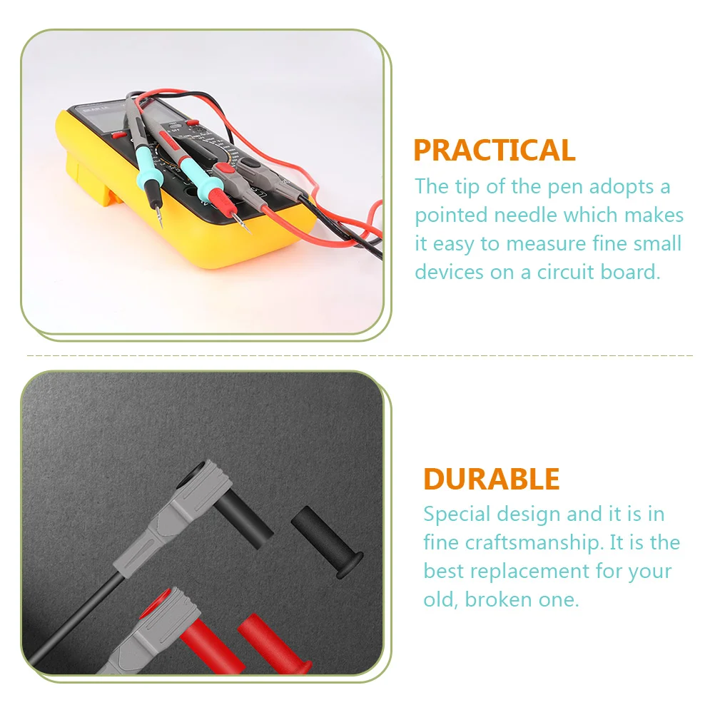

Multimeter Test Leads Probes Cable Replacement High Voltage Resistant Heat Resistant Nonslip Handle for Multi
