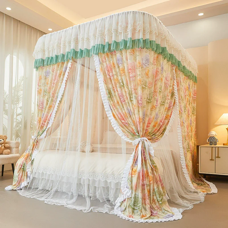 Top Quality U-Shaped Rail 2 Layers Mosquito Net Super Cartoon Tent for Children Girls Three-Door Princess Style with Frame