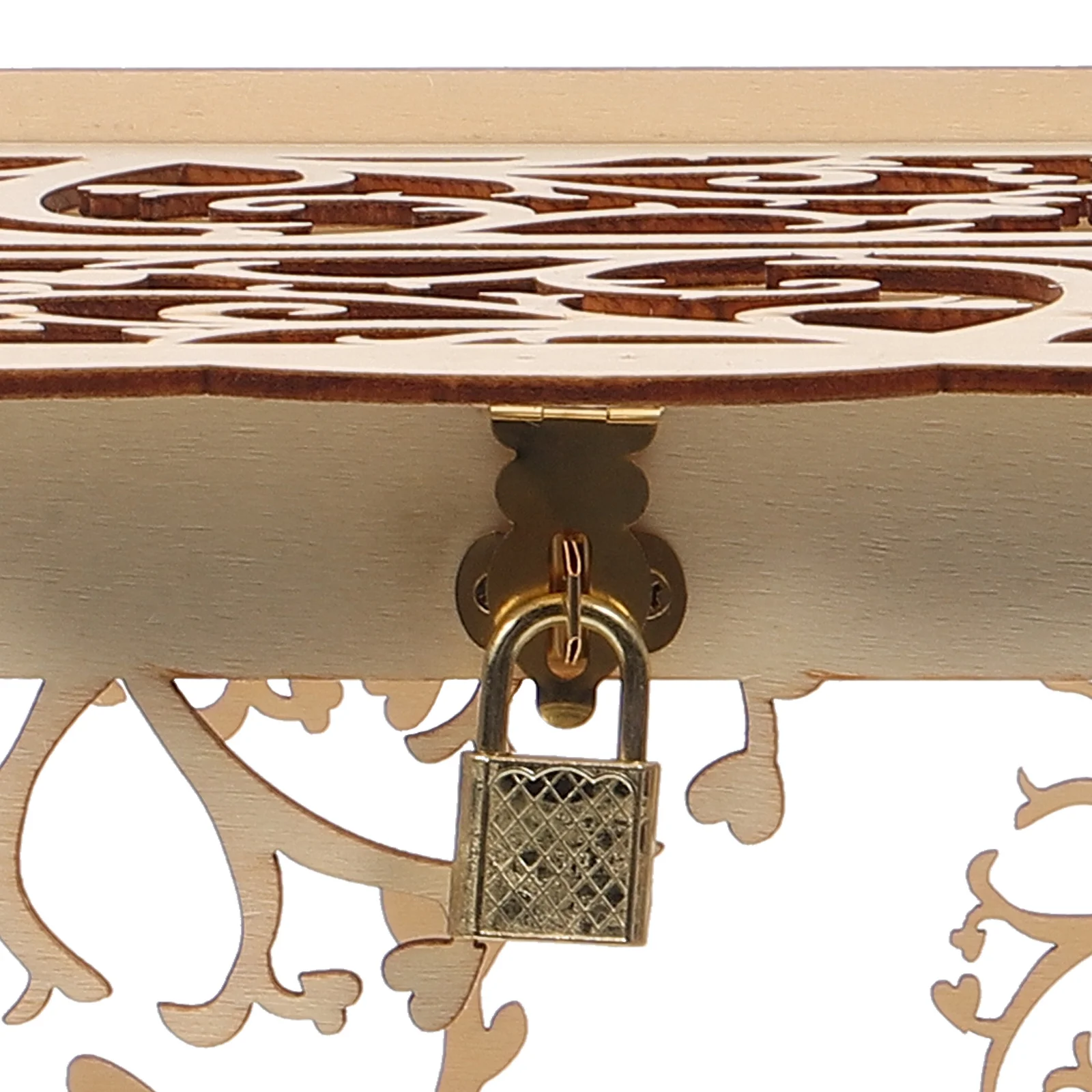 

Wedding Wood Box Deer Pattern Handmade Large Size 1 Key 12 Rubber Rings Perfect for Cards Gifts Flowers and More