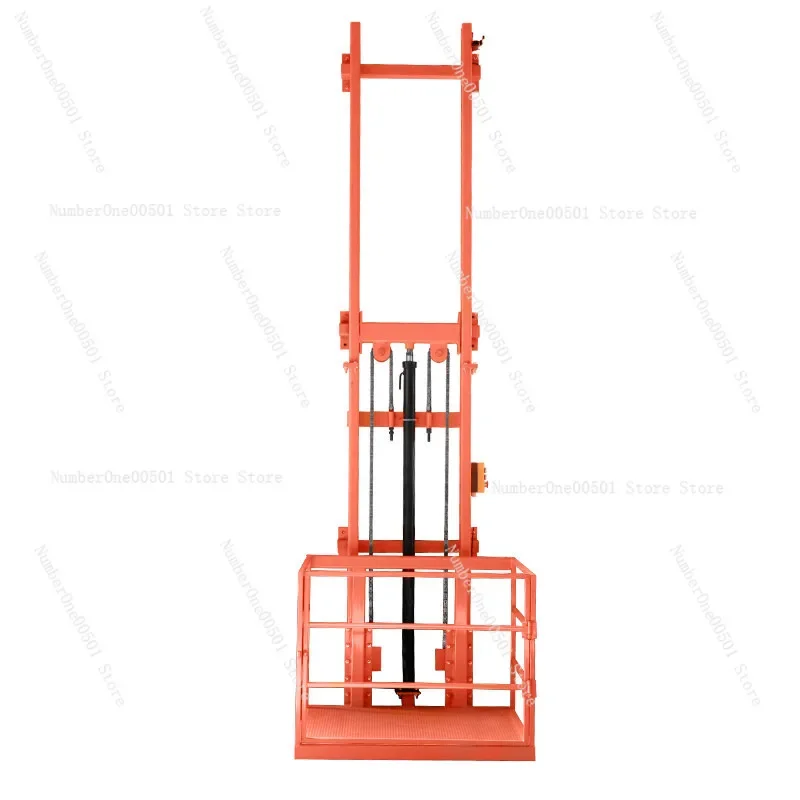 Small Cargo Lift Electric Hoist Platform Single Guide Rail Home Warehouse Use Mini Freight Elevator