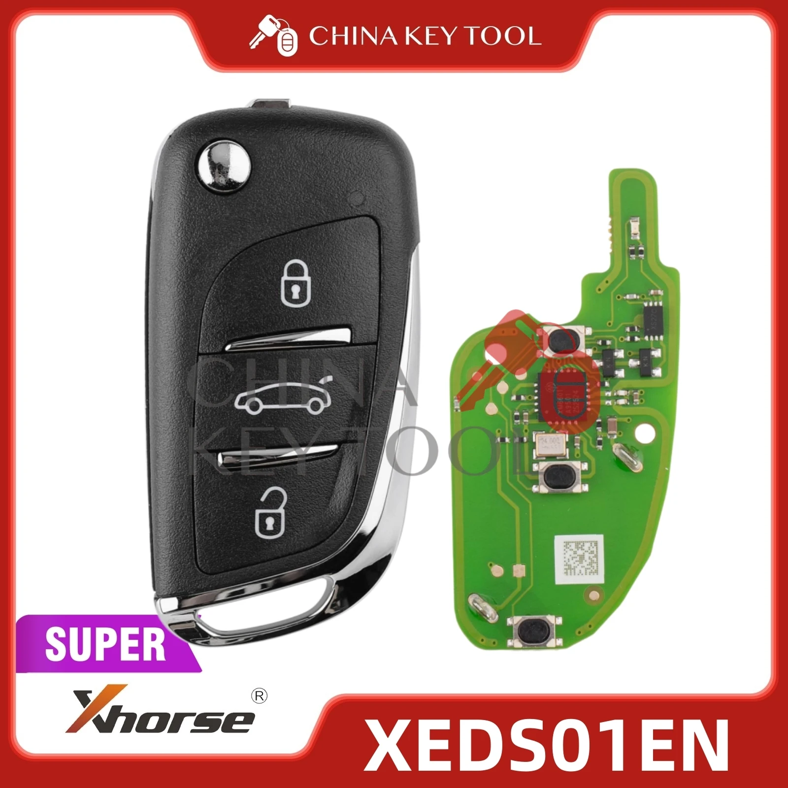 Xhorse XEDS01EN VVDI Super Remote Key DS Style 3 Buttons with Super Chip Universal Wireless Remote Reprogrammable
