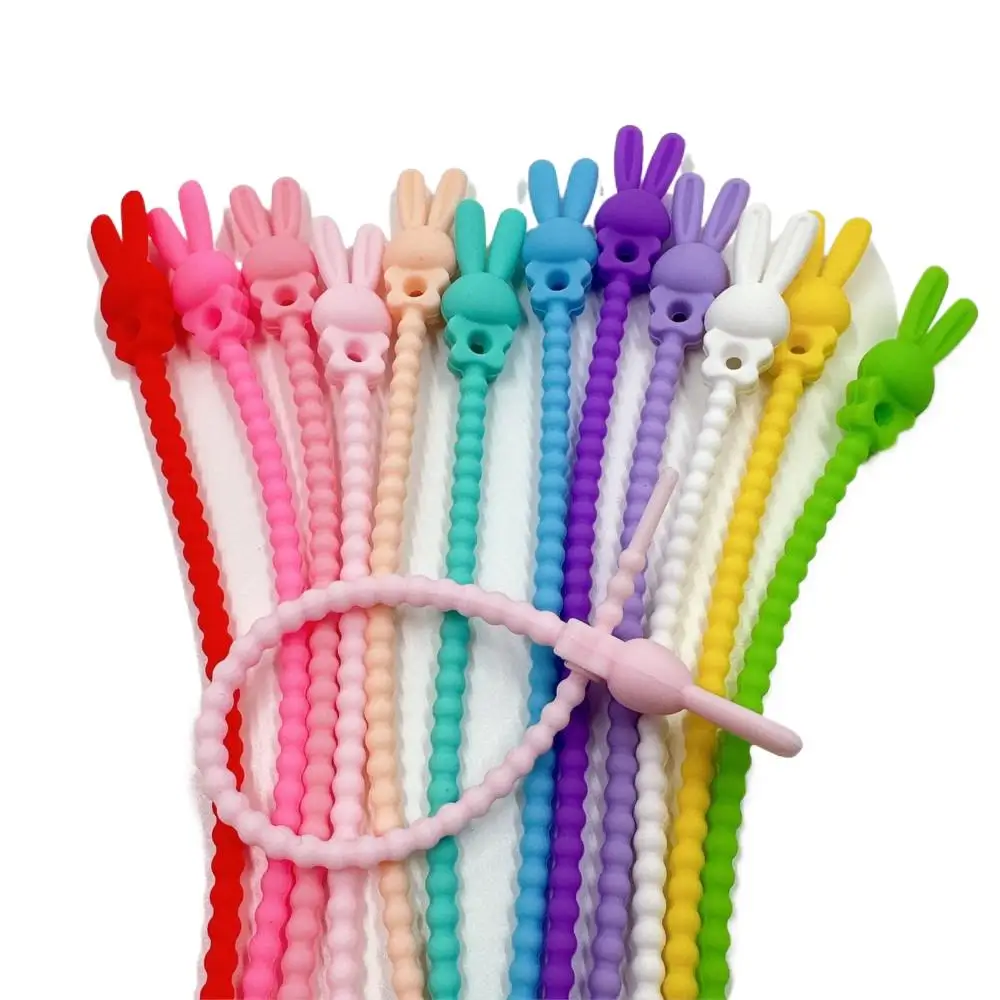 

10 шт., силиконовый органайзер для кабеля с цветочной звездой, многоразовый держатель для намотки, сумка, завязки, шнур, зажим для сумки, экономия еды, аккуратная линия для наушников