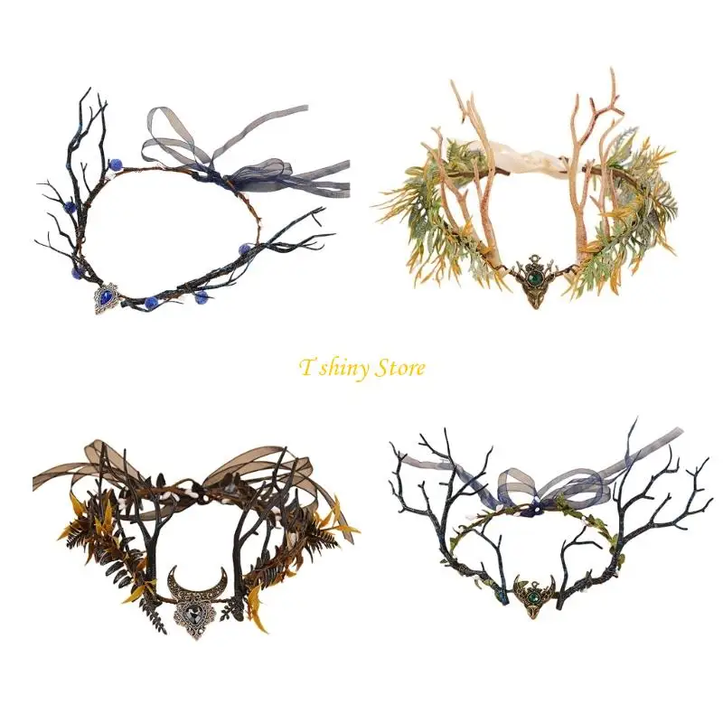 

N58F лесная ярмарка повязка для волос аксессуар для укладки волос гибкая ветка для волос для косплея