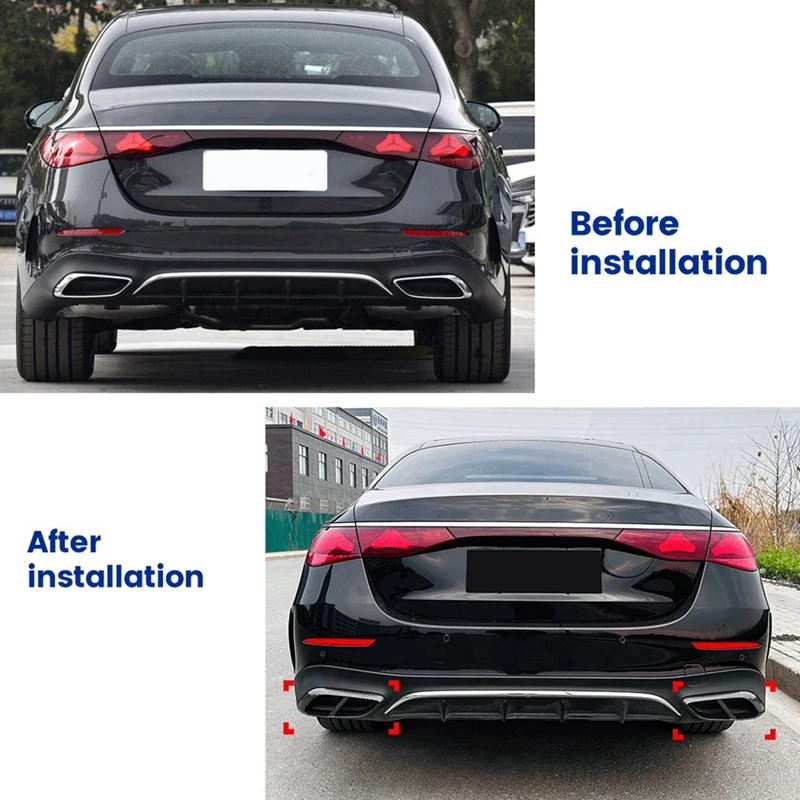 Car Tail Throat Decor Frame For Mercedes-Benz E W214 2024+ Car Exhaust Pipe Trim Cover Stickers