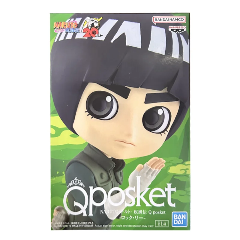 Bandai Banpresto NARUTO Shippūden Q Posket Rock Lee  Anime Figure Peripheral Ornaments Trendy Play Children's Gifts Model Doll