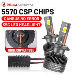 Dualvision K5C H7 H4 H1 LED Headlights Canbus Error Free H11 H8 9005 HB3 9006 HB4 9012 HIR2 H9 5570 CSP Chip Car Light Fog Lamps