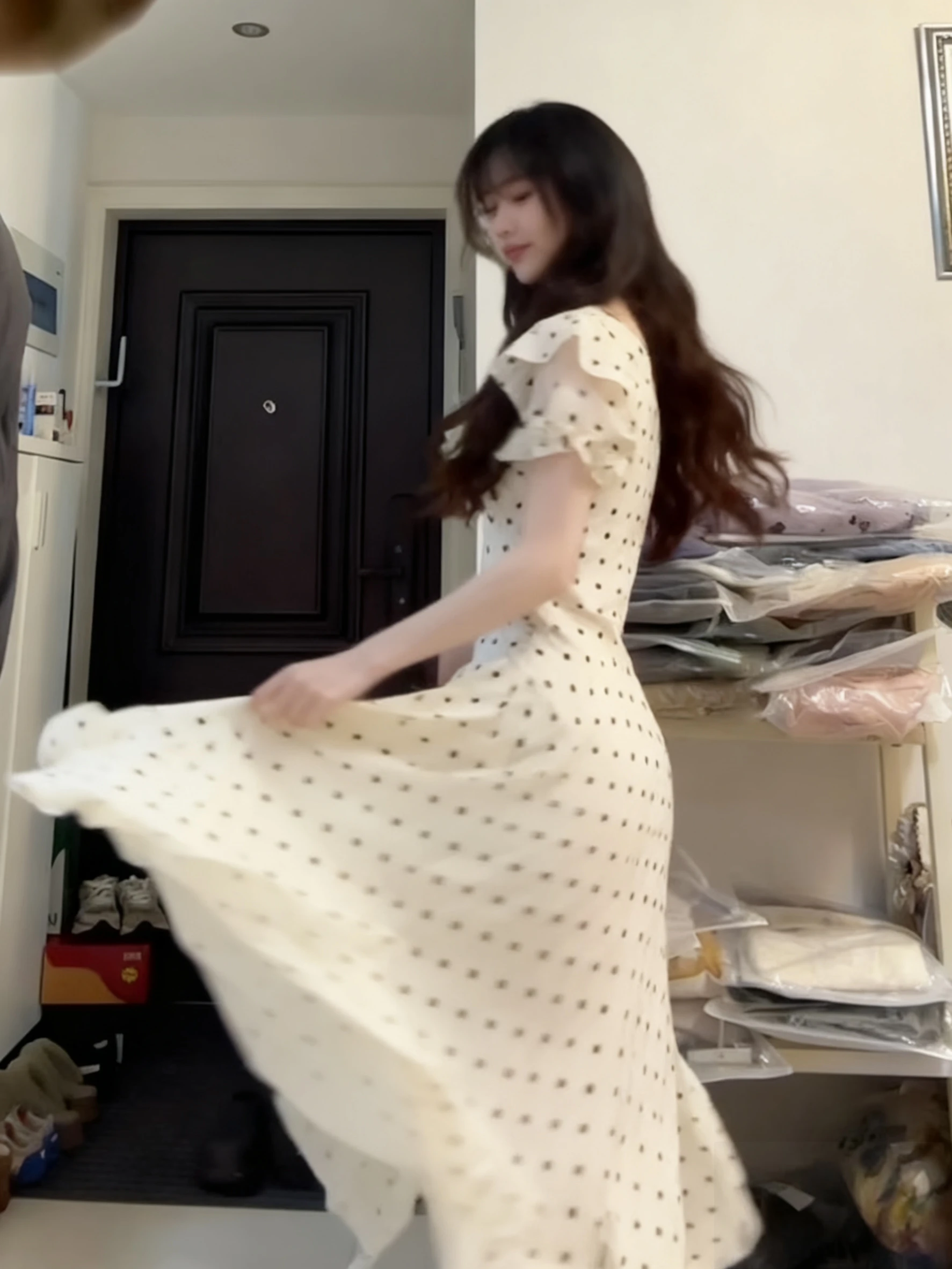 Robes d'été à manches courtes pour femmes, avec col, Modal, amincissant, contrôle du ventre, ceinture élastique, coupe ajustée, rétro, collège OL, automne