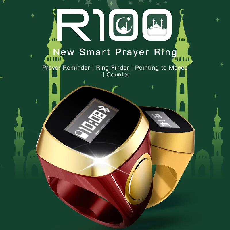 Smart Tasbih Tally contatore digitale per musulmani Tasbeeh Zikr Ring 5 tempo di preghiera promemoria vibrazione anello di preghiera intelligente impermeabile