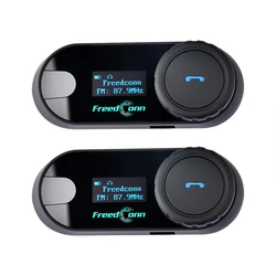 FreedConn 2 шт Мотоцикл Домофон Шлем Bluetooth 5.0 Гарнитура BT Домофон FM Радио Музыка Поделиться