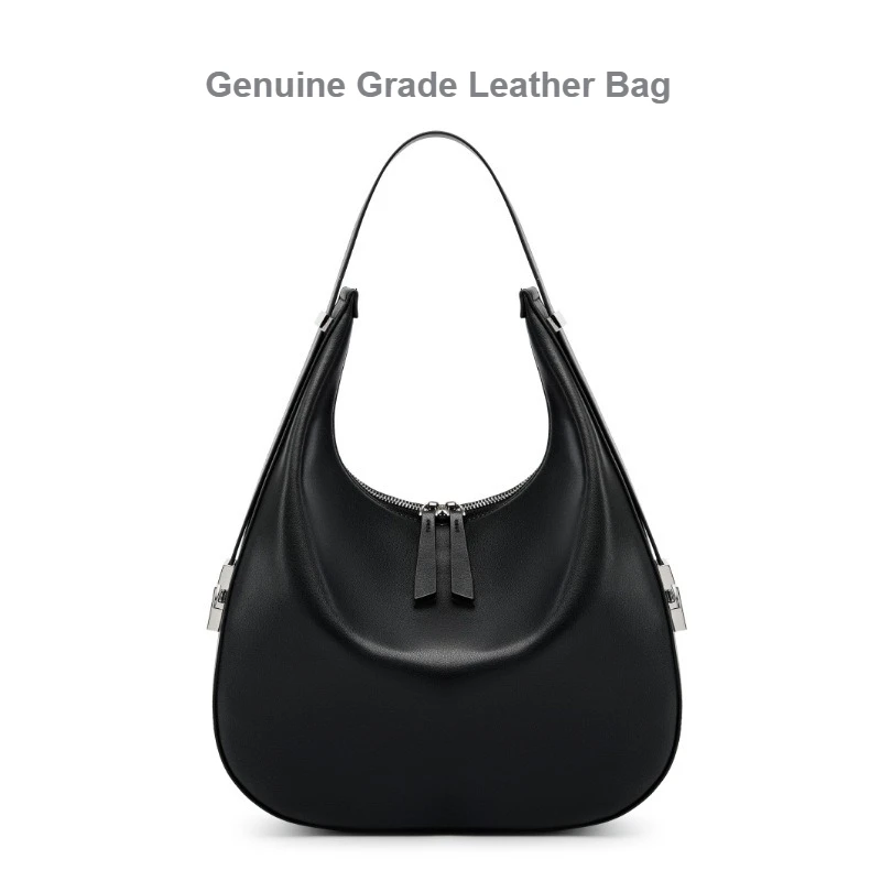

Luxury Designer Underarm Shoulder Bag Genuine Leather Crescent Hobo Bucket Bag for Women Top Handle Crossbody Purse Handbag