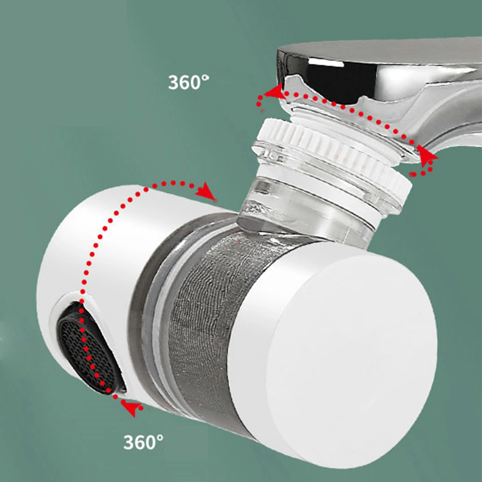 

360 Degrees Bidirectional Rotation Stainless Steel Faucet Filter Pp Filter Element for Bathroom Kitchen Removes Impurities